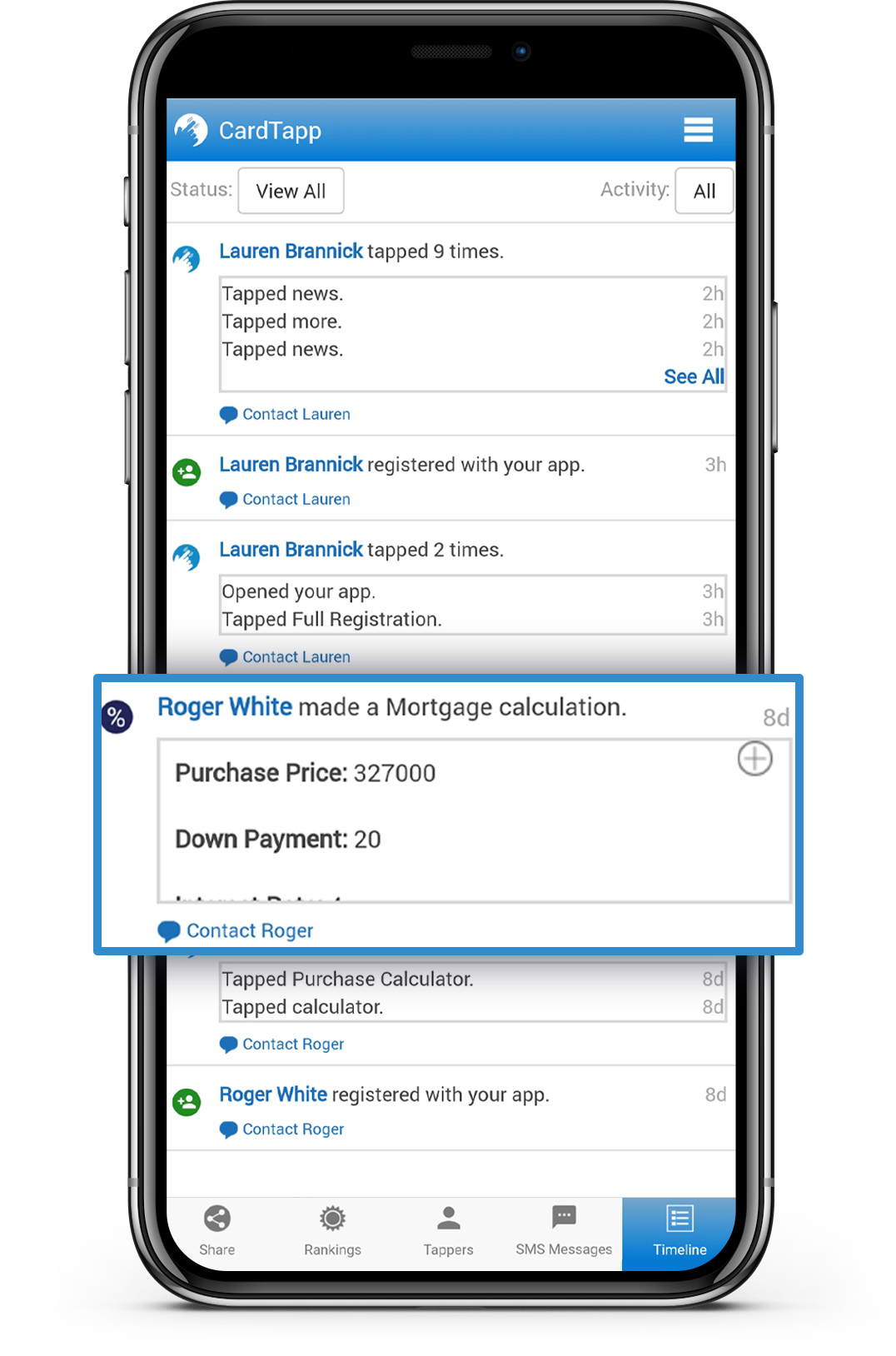 LeslieTapptracker | Cardtapp | Cardtapp